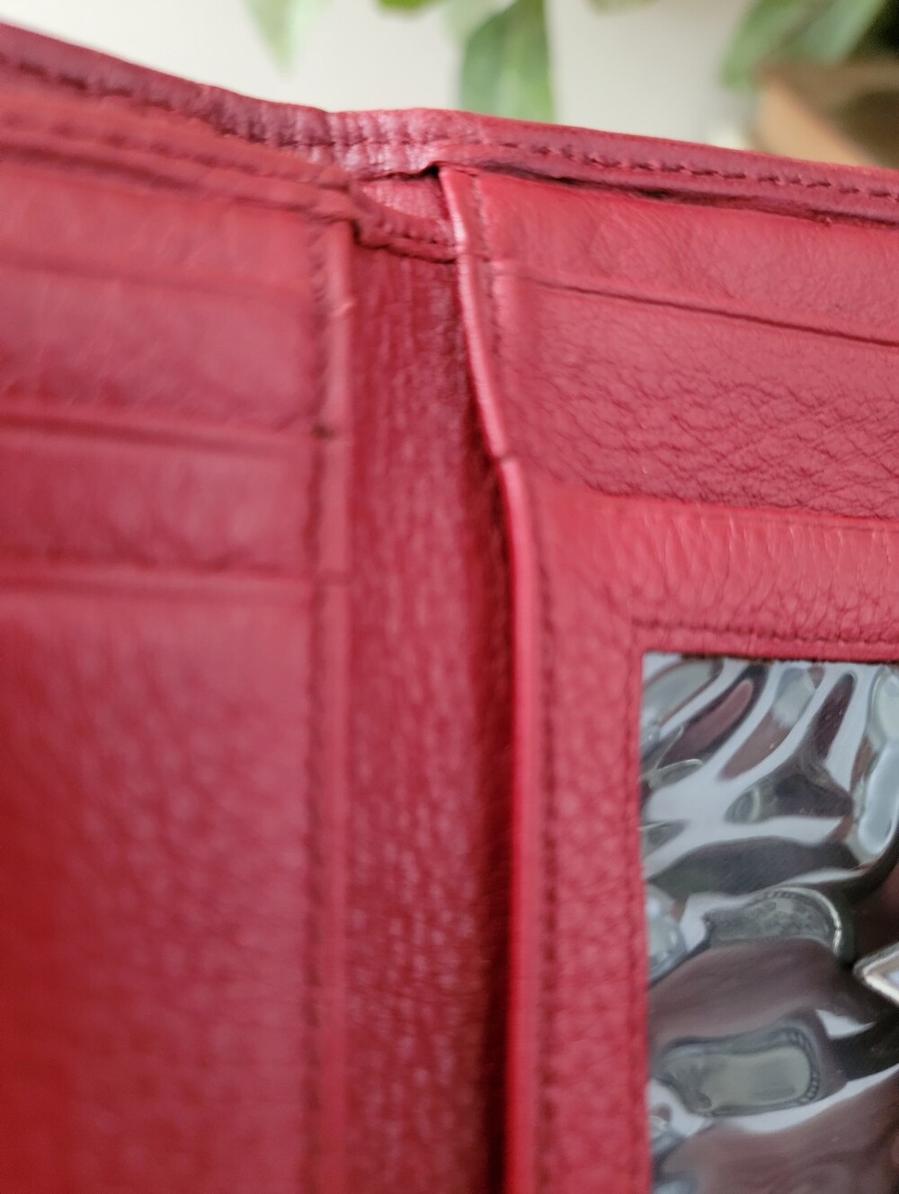 Brighton Red Pebbled Leather Bi-fold Snap Wallet - Picture 14 of 16
